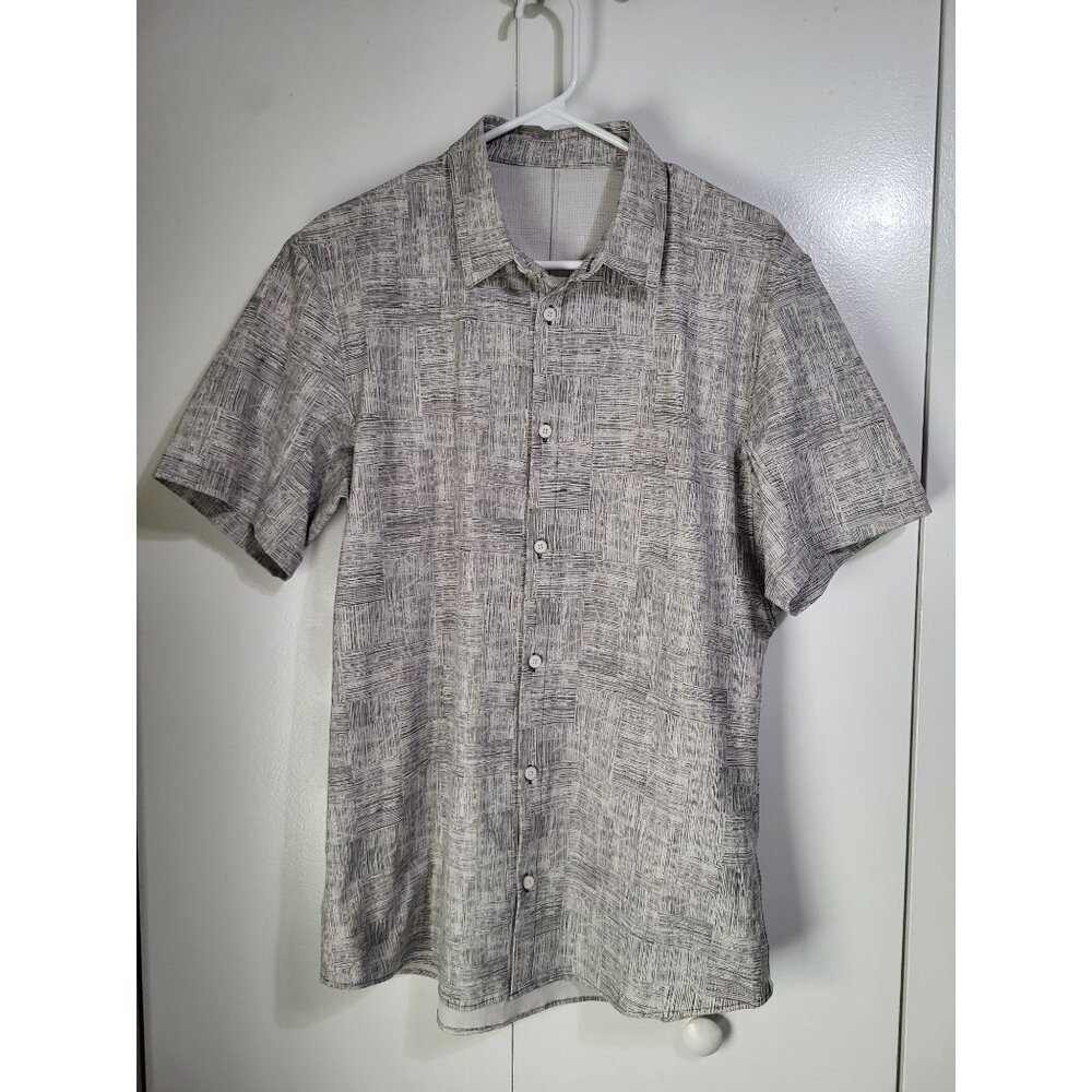 Lululemon Mens Airing Easy Button Up Shirt Print Performance No Size - Picture 2 of 8